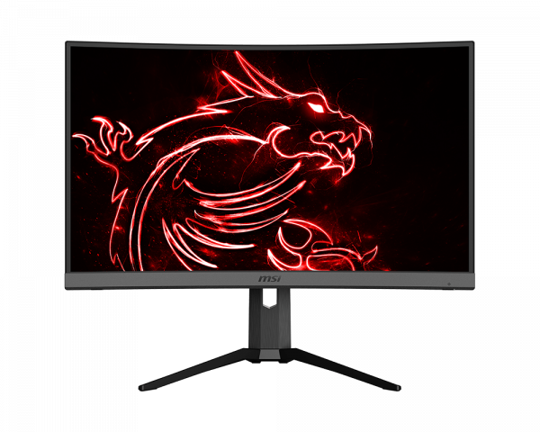 Optix monitor with stecher red dragon in the center as screen