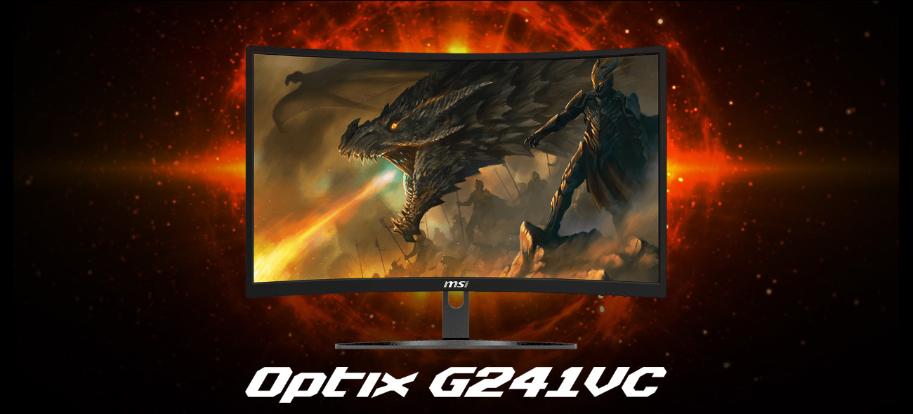 a dragon as screen of the monitor, Optix G241VC