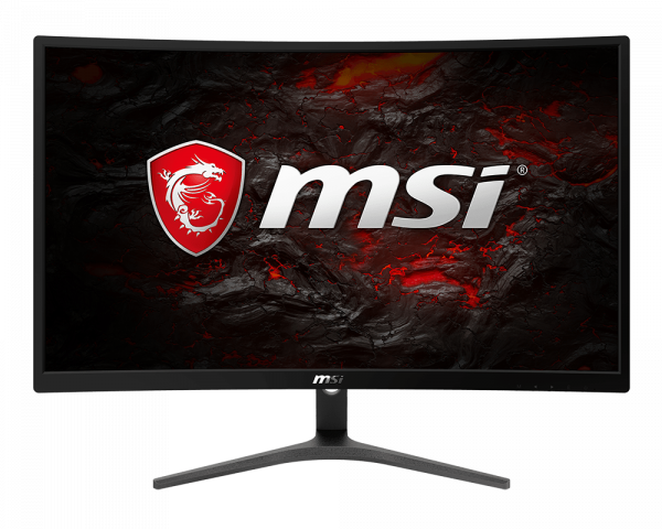 Optix monitor with MSI logo in the center as screen
