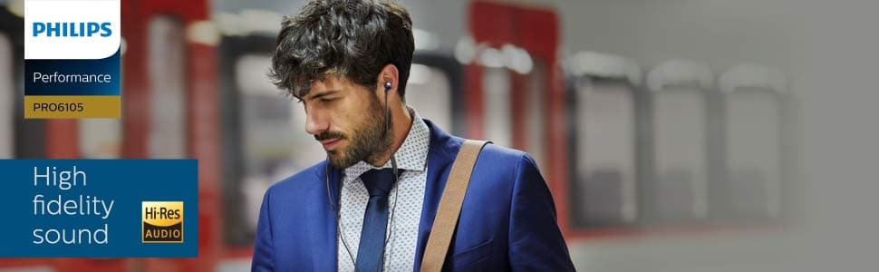 philips earphone with mic pro6105bk