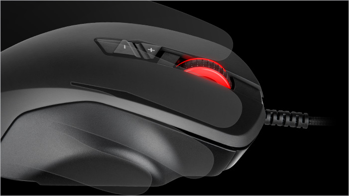 Rosewill RGB Gaming Mouse with Interchangeable Side Plates Facing to the Right