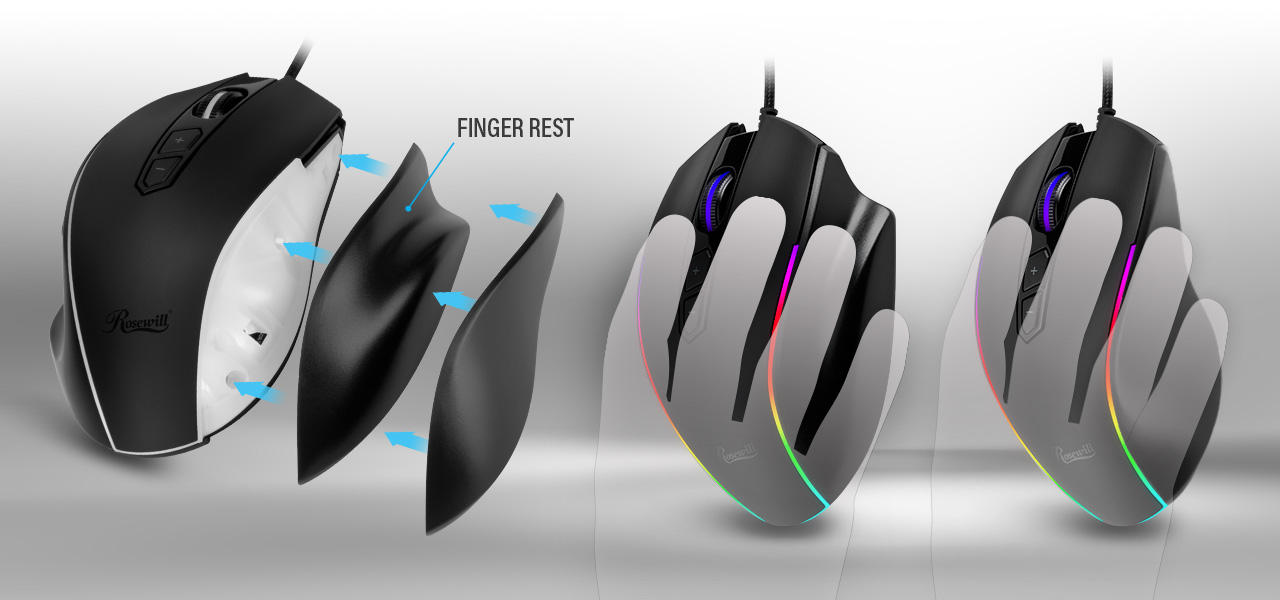three mouses to explain why the mouse is comfortable for your grip