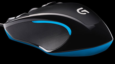 Side profile of the Logitech G300S gaming mouse