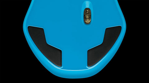 Closeup bottom of the Logitech G300S gaming mouse