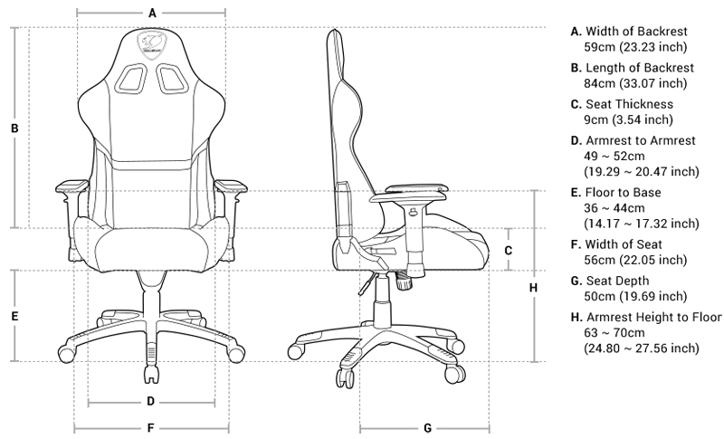 Cougar Furniture Armor Gaming Chair Full Steel Frame Up To 150kg