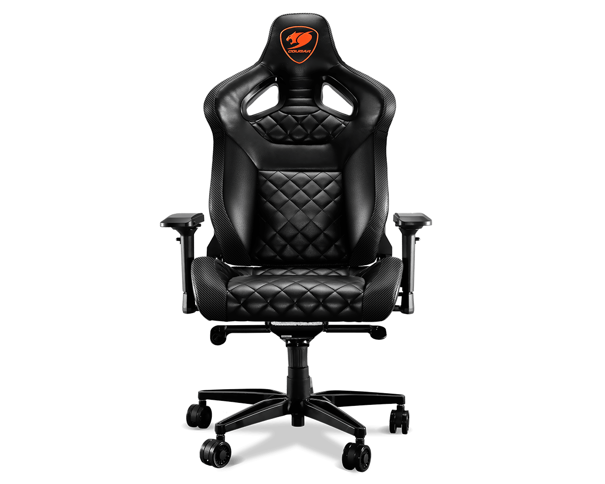 cougar armor titan black ultimate gaming chair with premium breathable  pvc leather 3520 lbs support 170 degree reclining