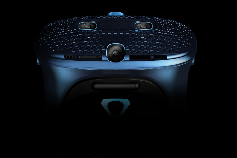the bottom-up-top side of the HTC VR headset