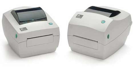 Zebra GC420 Printers Angled Towards Each Other