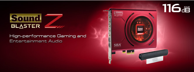 Creative Sound Blaster Z PCIe 116dB SNR Gaming Sound Card with 600