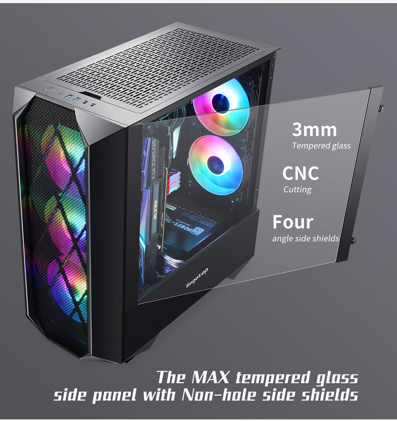 Segotep Phoenix G5 Gaming Case Horizontal Airflow ATX/M-ATX/ITX ...