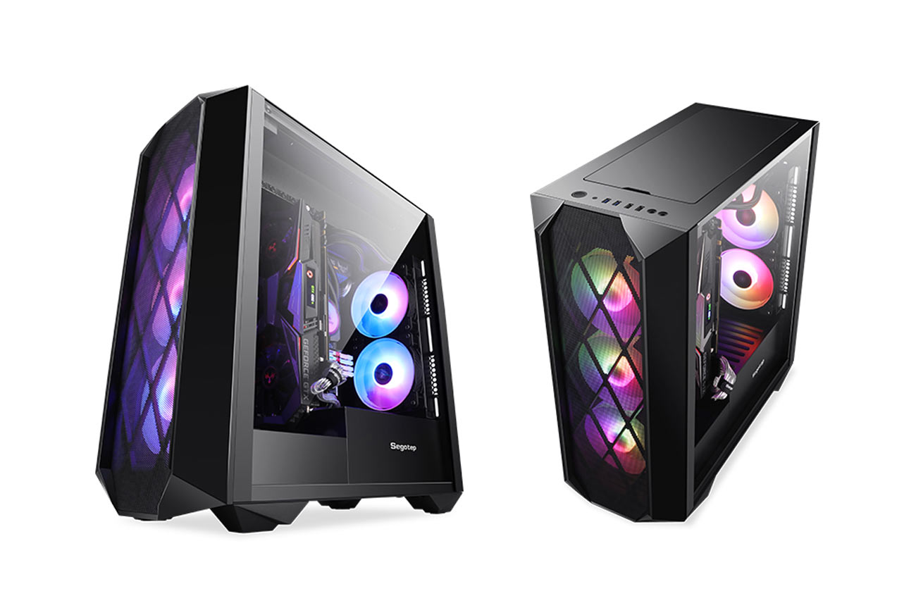 Segotep Phoenix K5 Gaming Case Horizontal Airflow Atx M Atx Itx Tempered Glass Side Panel Invertido