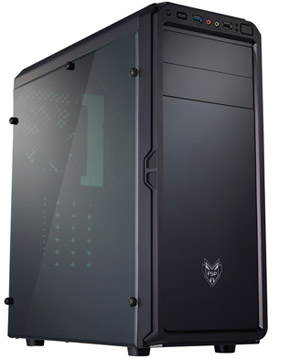 CMT120A FSP ATX Mid Tower PC Computer Gaming Case with Translucent Front /& Side Window Panel
