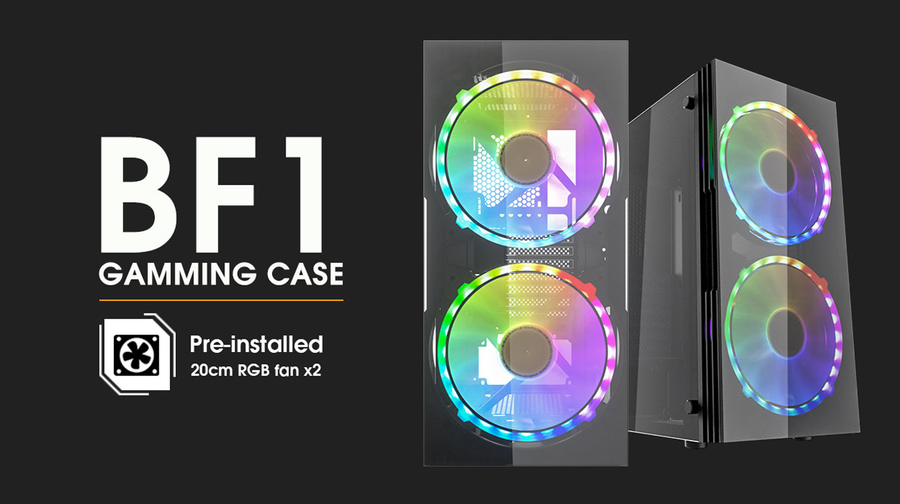 darkFlash BF1 ATX Mid Tower Gaming Tempered Glass Panel Window Computer