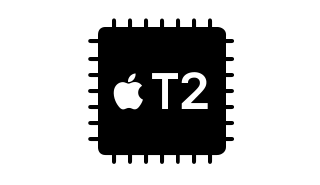 a black T2 Chip logo