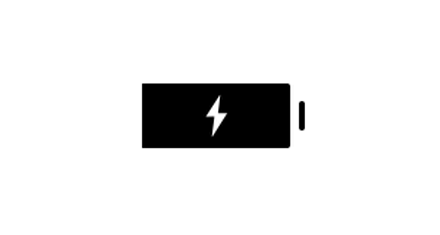 a black battery logo
