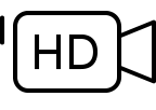 a black camera logo