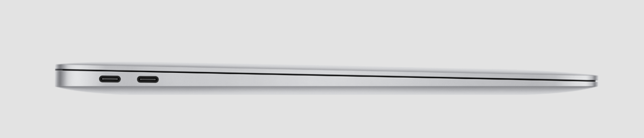 left view of a closed MacBook Air