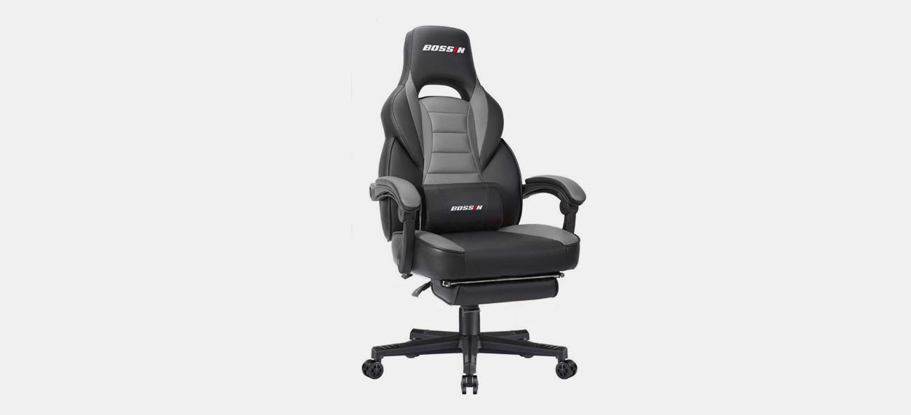 Bossin Racing Style Gaming Chair Computer Desk Chair With Footrest Newegg Com