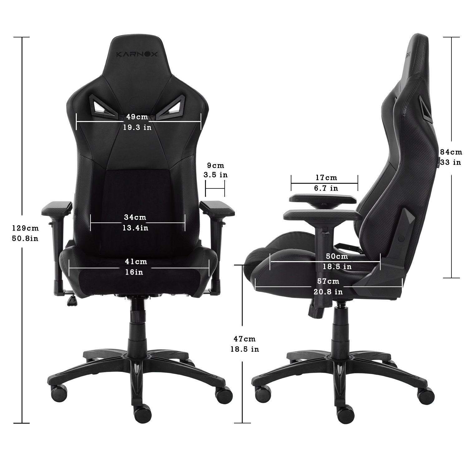 KARNOX Legend BK New Racing Style Gaming Office Chair with Adjustable ...