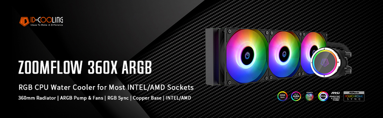 AMD TR4/AM4 Intel 115X/2066 ID-COOLING ZOOMFLOW 360X Snow CPU Wasserkühler 5V adressierbar RGB AIO Kühler 360mm CPU Flüssigkühler 3x120mm RGB Lüfter 