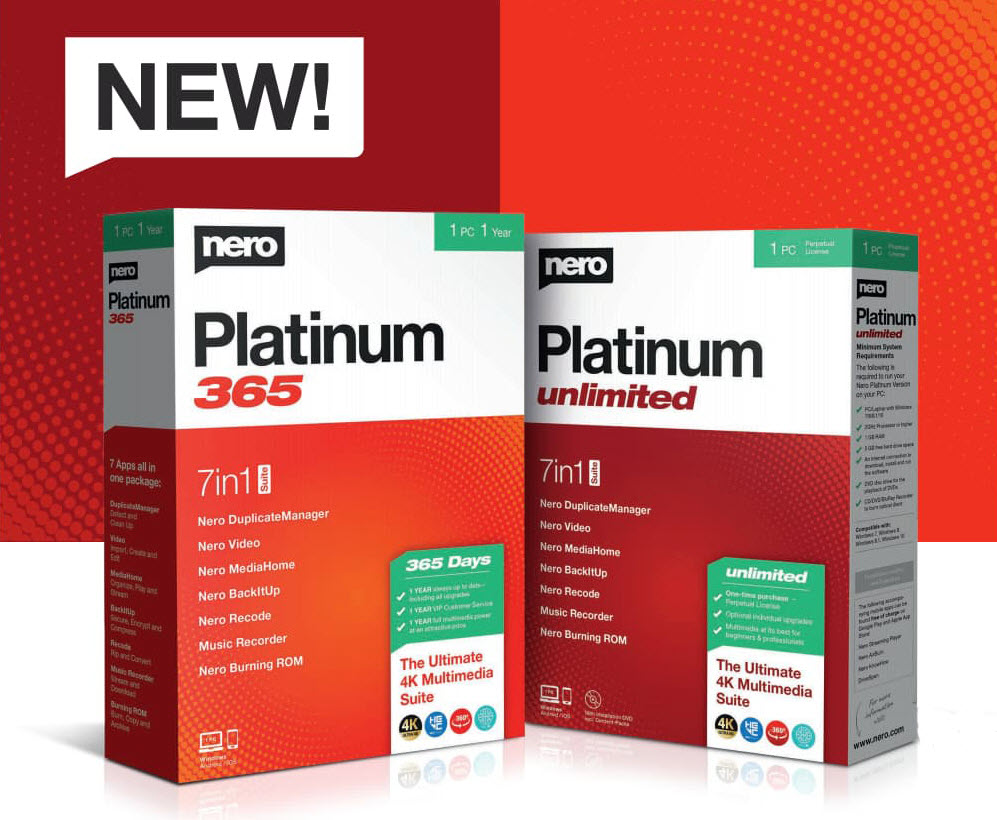 Nero Platinum 365 and Unlimited main banner