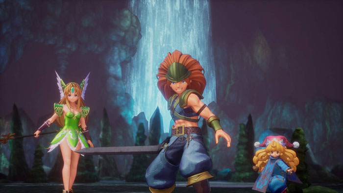screenshot5 for Trials of Mana showing three heros papare for a combat