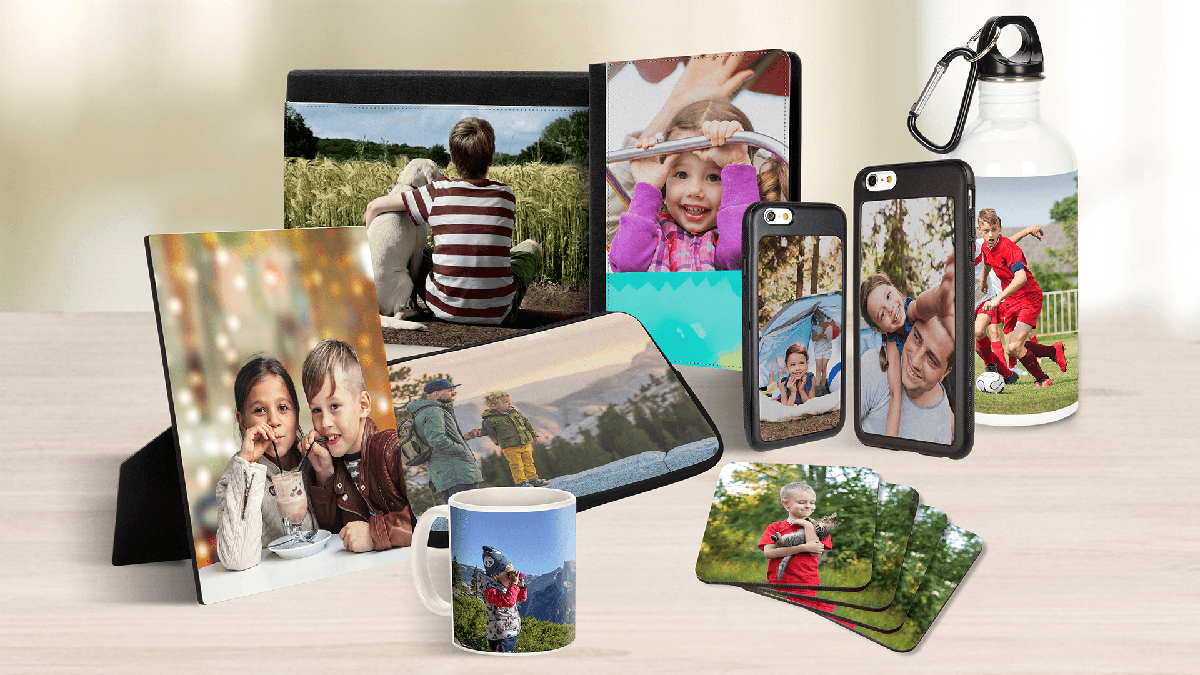 Photos are on mugs, buttles, wallet and everywhere