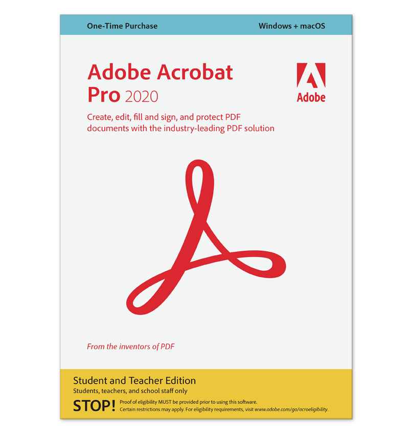 Adobe Acrobat Pro 2020 (Student & Teacher Edition)