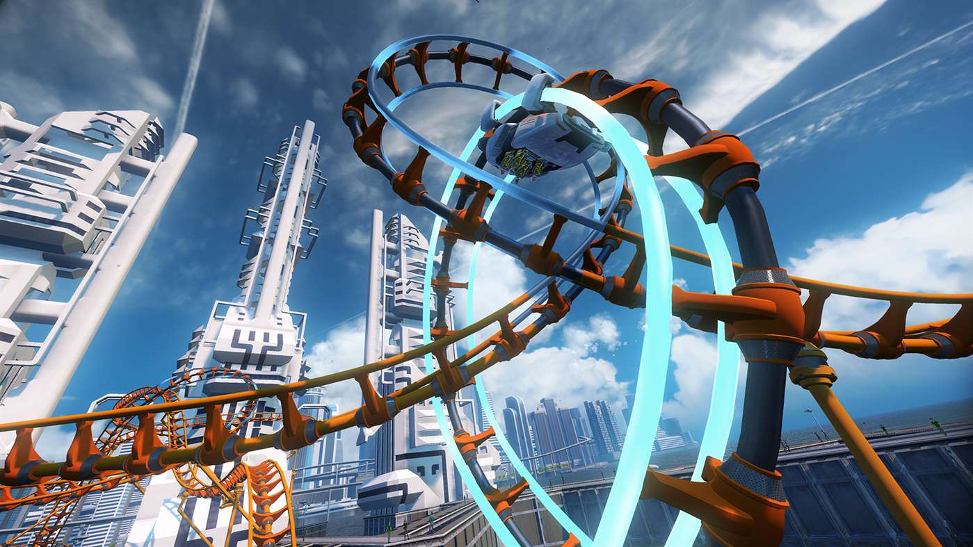 ScreamRide Screenshot Showing Looped Tracks within Each Other