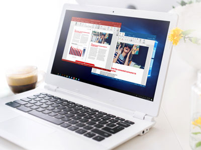  Front view of an opened laptop, facing slightly to the left, with screen running this software  