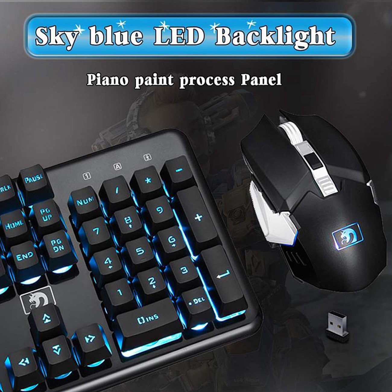 E Sport Wireless Charging Glowing Manipulator Gaming Keyboard And Mouse Set Newegg Com