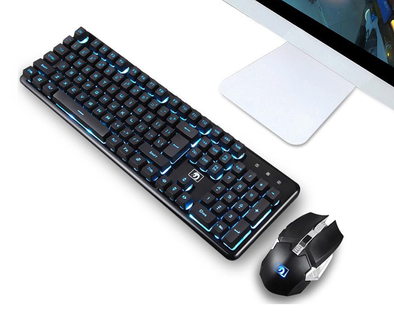 E Sport Wireless Charging Glowing Manipulator Gaming Keyboard And Mouse Set Newegg Com