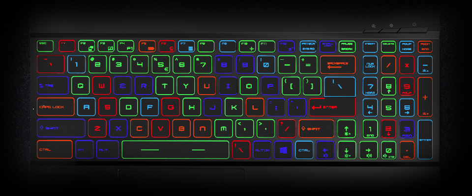 Gigabyte GE63 Raid Gaming Laptop's RGB-lit Keyboard