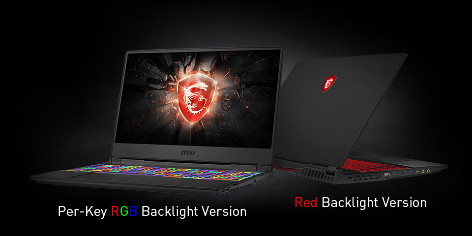 Two Angles of View Show RGB Backlit and Red Backlit Keyboard