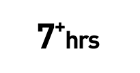 Logo - 7+ hours battery 