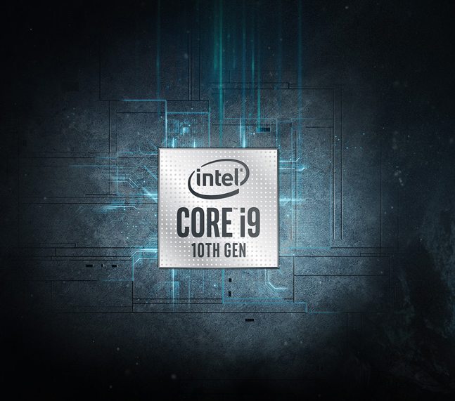 Intel Core i9 10th Gen in the center.
