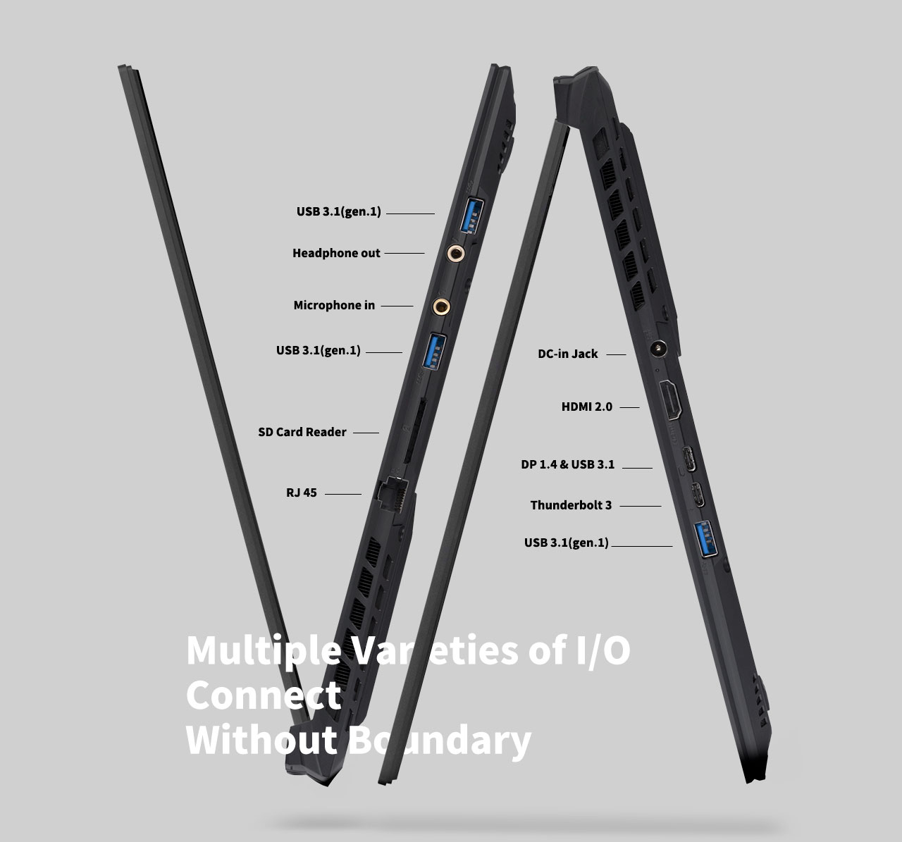 lateral of the laptop