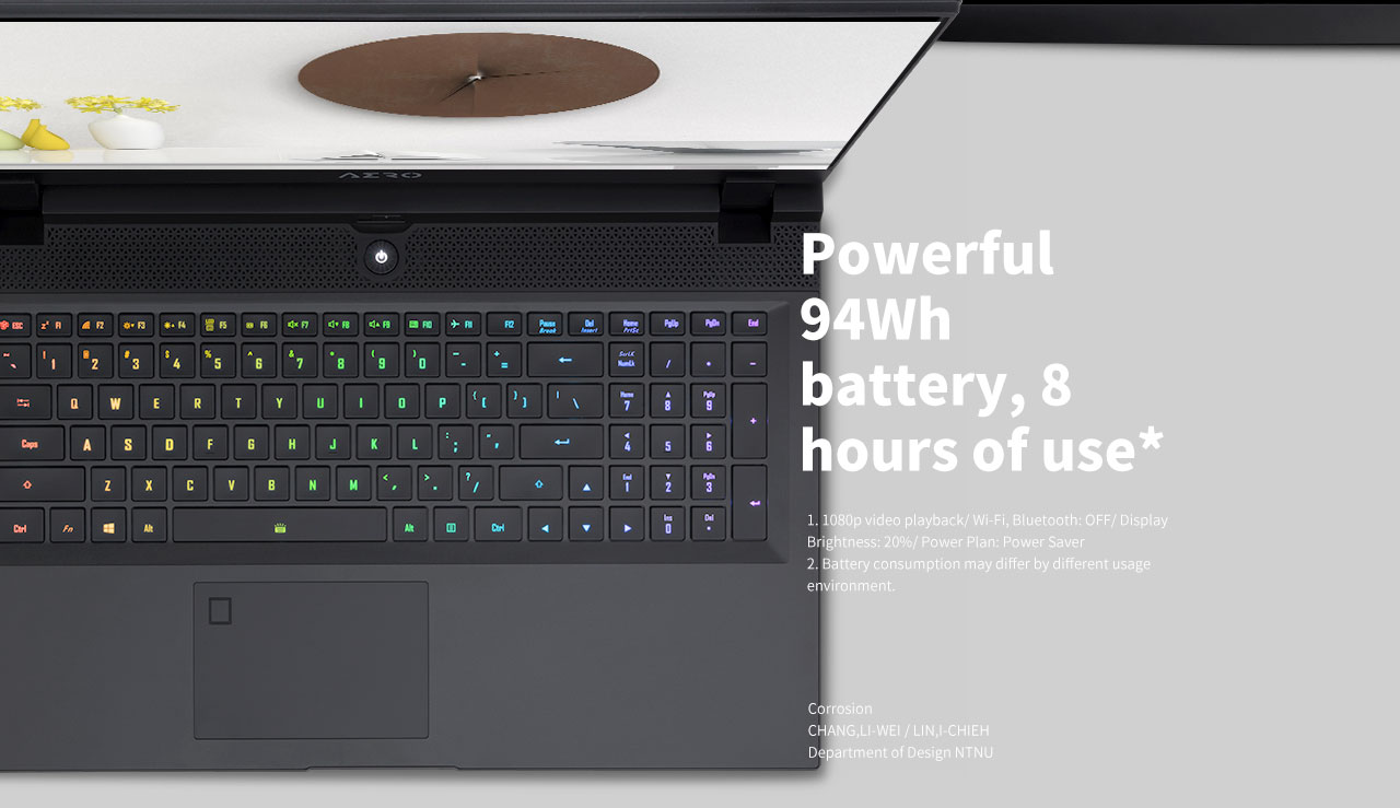 top view of the laptop