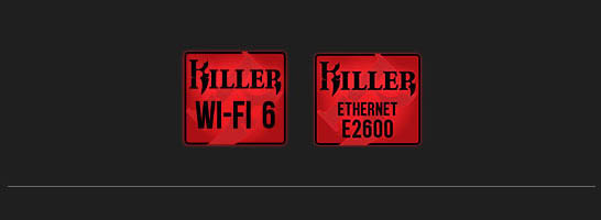 Killer Wi-Fi 6 and Killer Ethernet E2600 logo.