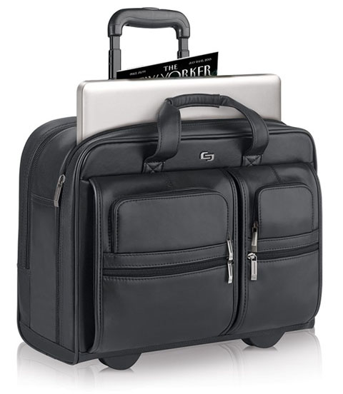 leather rolling laptop case