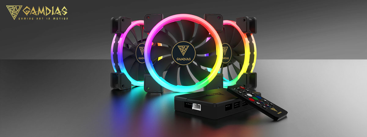 GAMDIAS AEOLUS M1-1403R 140 MM RGB 3 in 1 Fan Pack with Controller and Remote 3