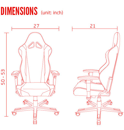 dxracer king dimensions