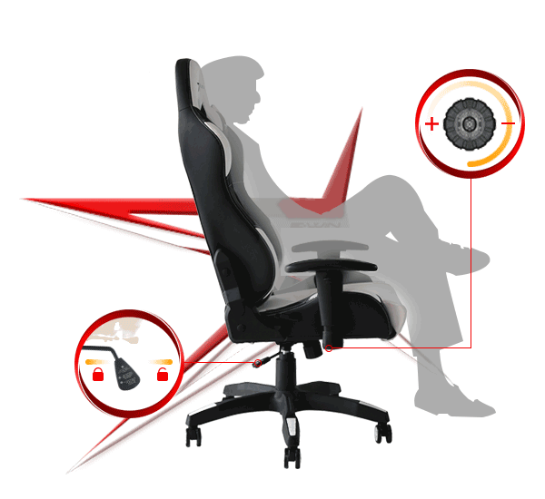 E-WIN Calling Series CLC Ergonomic Computer Gaming Chair with Head Pillow and Lumbar Support E-WIN