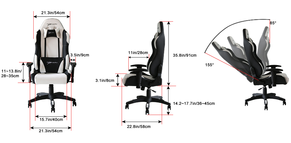 E-WIN Calling Series CLC Ergonomic Computer Gaming Chair with Head Pillow and Lumbar Support E-WIN