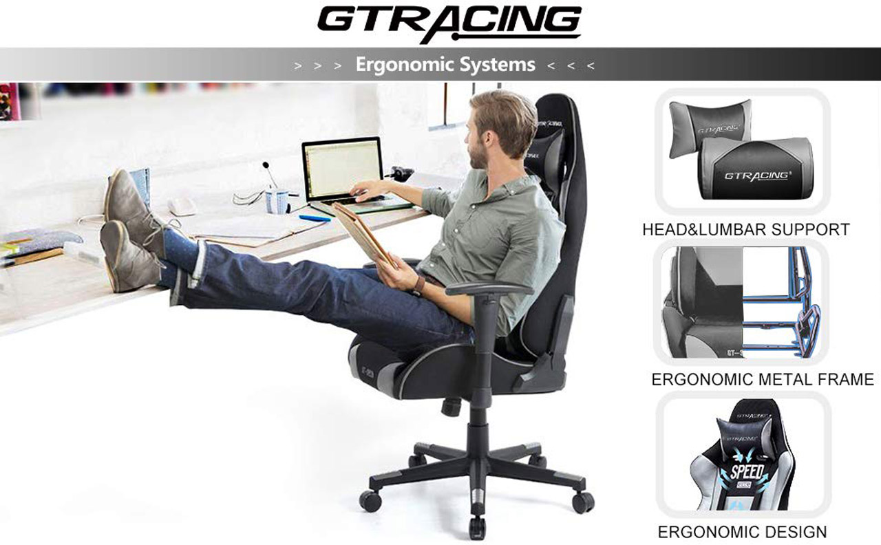 Gtracing Ergonomic Office Chair Racing Chair Backrest Neweggcom