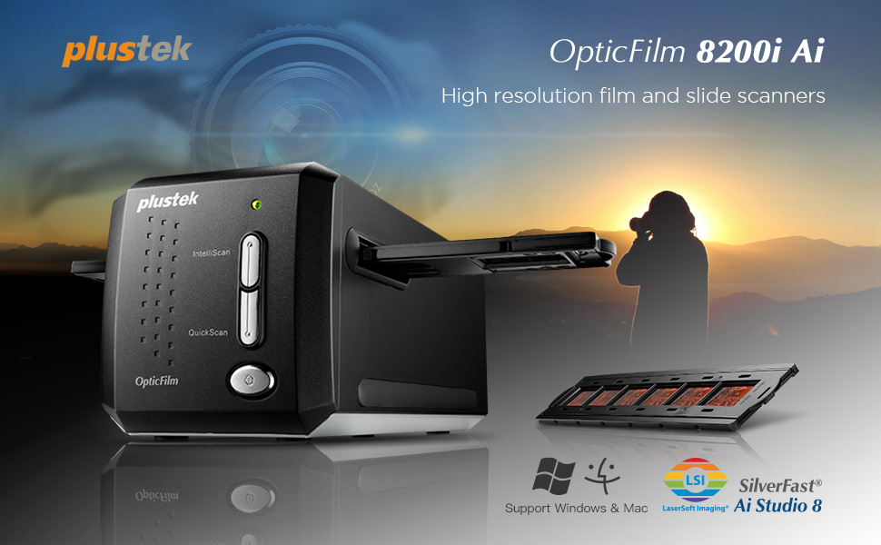 8 MM Film Holder Compatible w/Plustek Opticfilm Scanners 