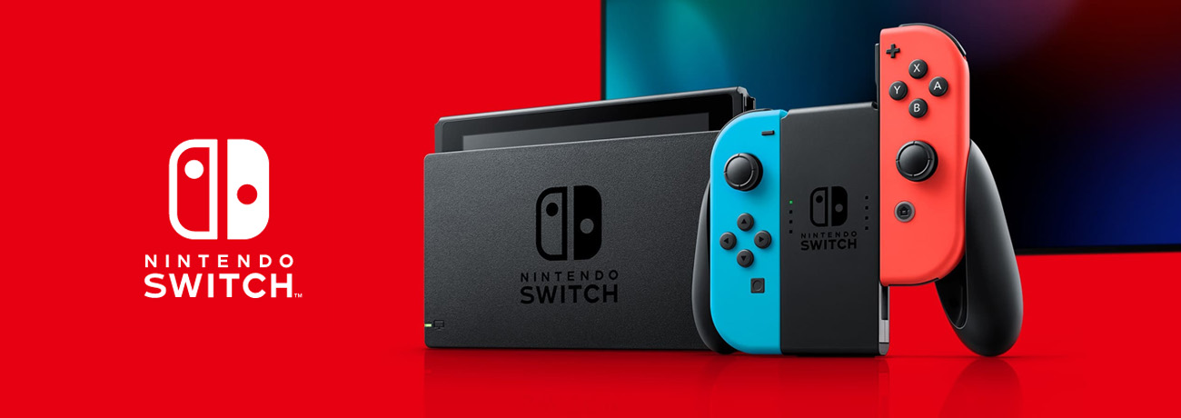 Nintendo Switch Console with Neon Blue and Neon Red Joy-Con 