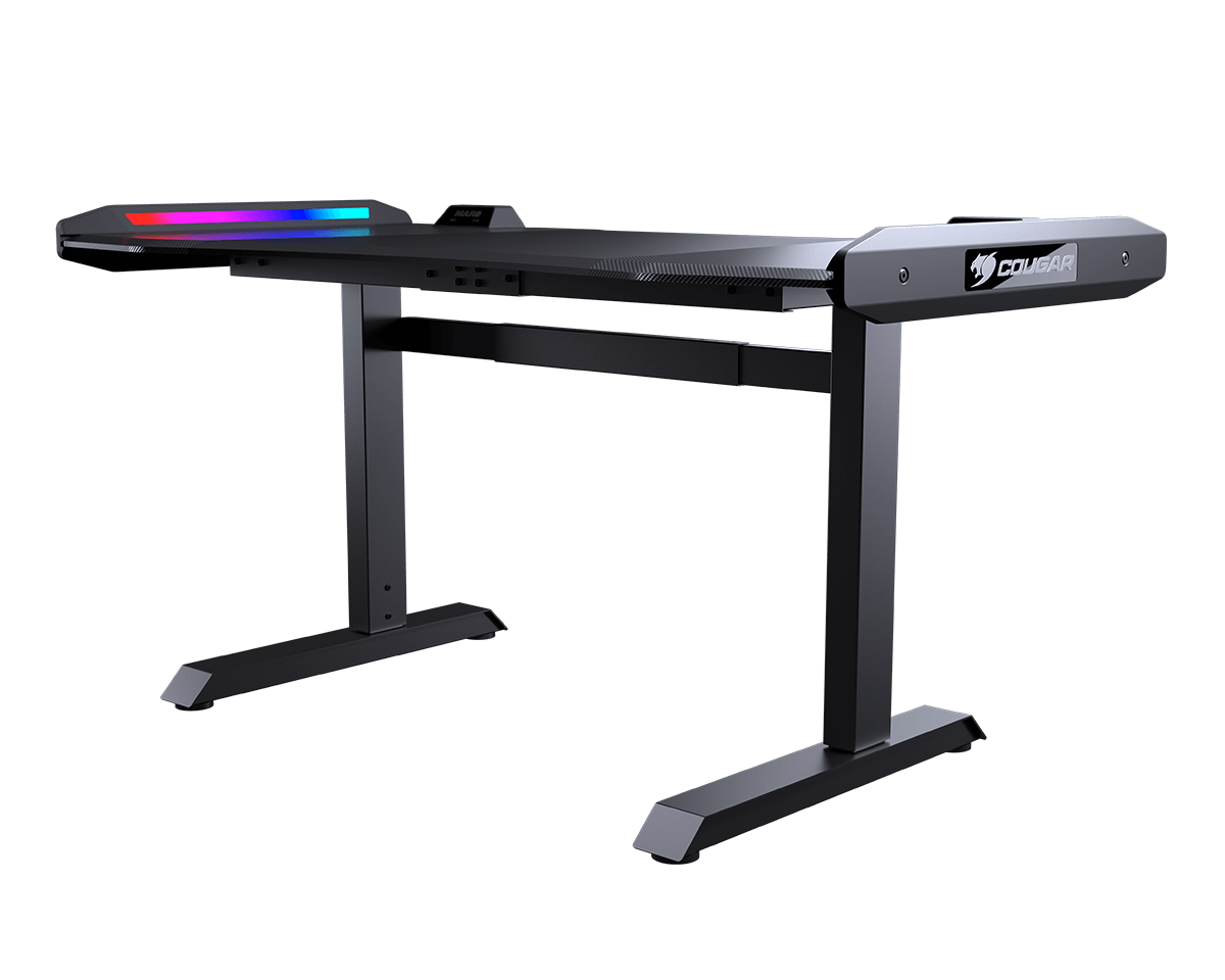 COUGAR MARS gaming desk provides: Angled Side View