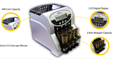 pennies quarters coin newegg 2d fs sorter sort fast through digital