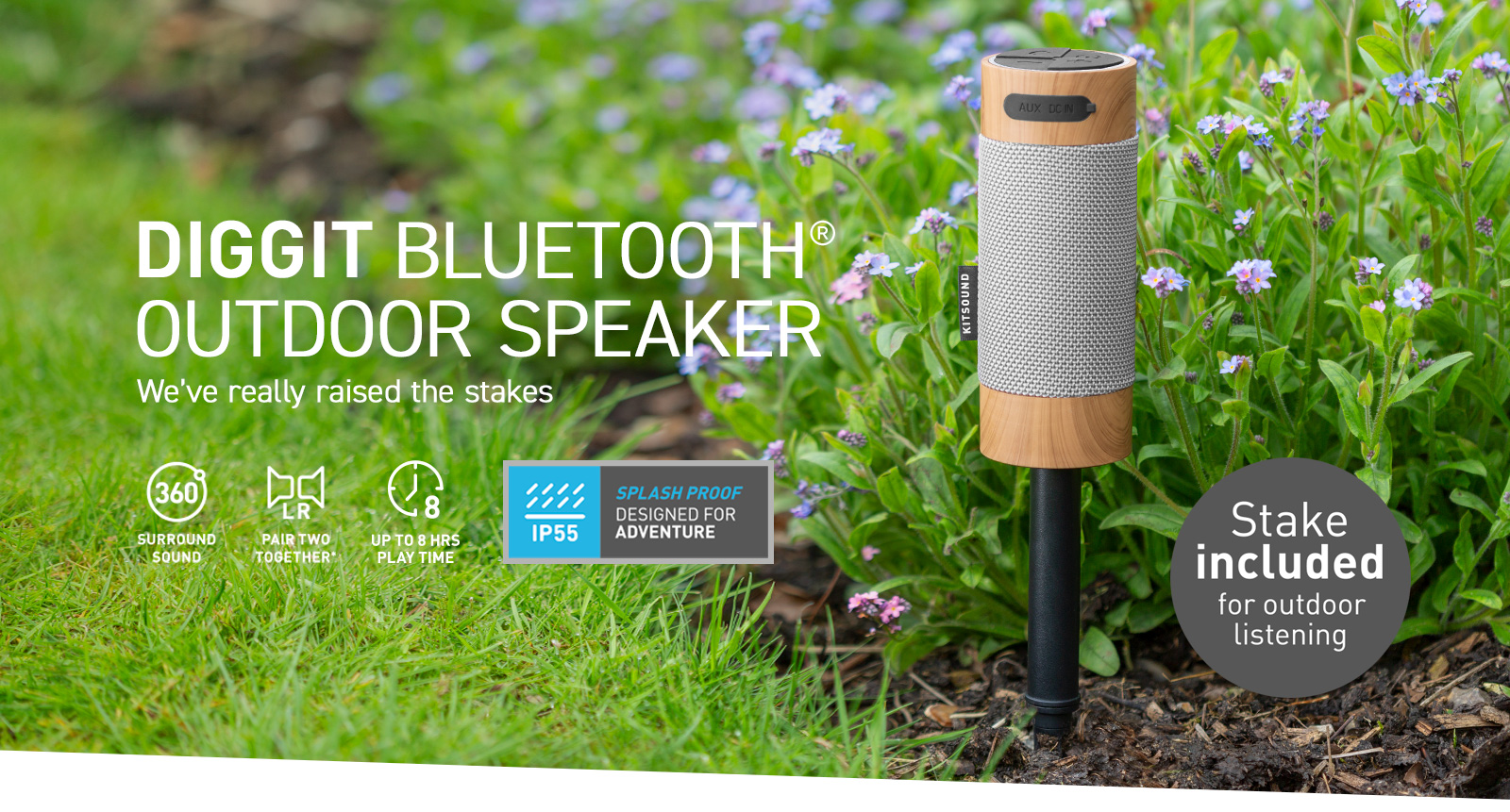 kitsound diggit outdoor bluetooth speaker